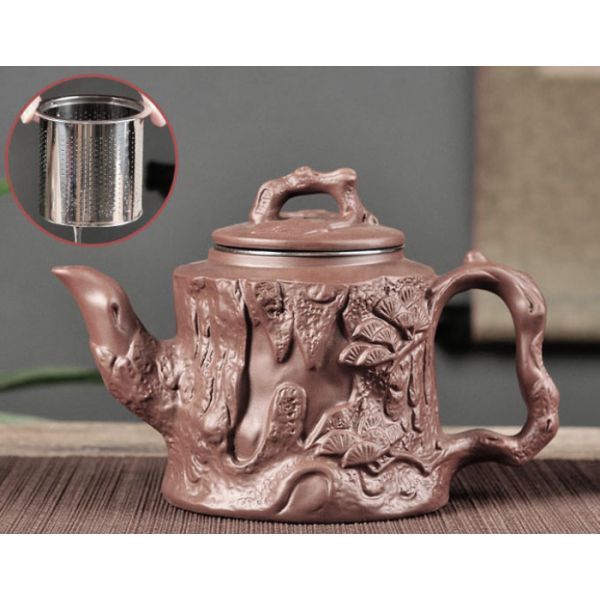 Чайник с ситечком "Сосновый пень" коричневый 650 мл.