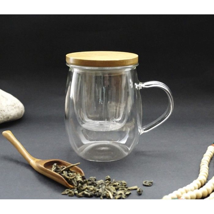 Чашка скло+сито скло 350 мл.