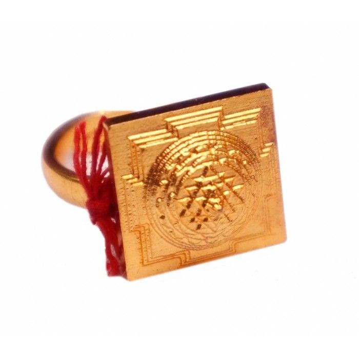 Кільце Шрі Янтра жовтий метал (безрозмірне)