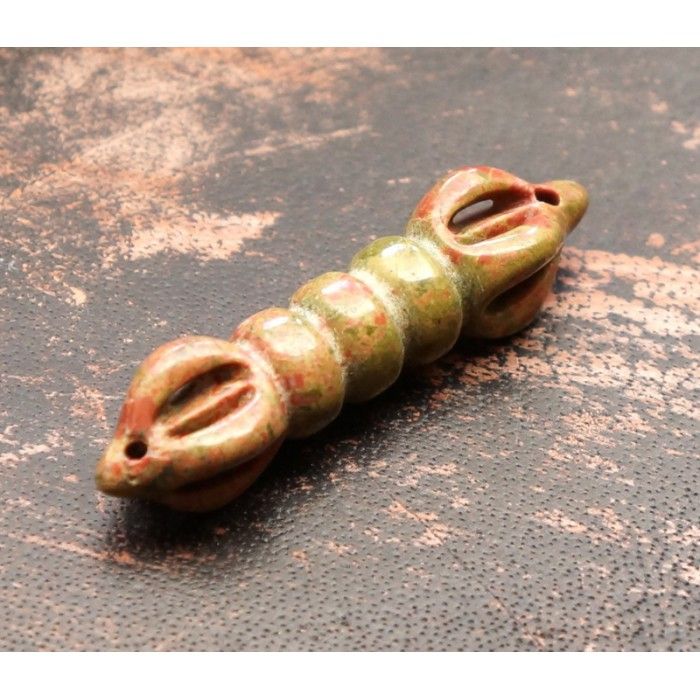 Кулон "Ваджра" Зелена яшма