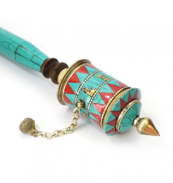 Молитовний барабан на ручці інкрустований камінням