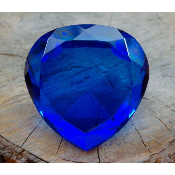 Серце кольорове скло синє