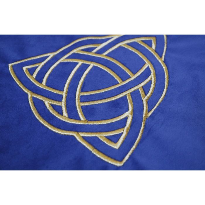 Скатертина для ворожіння оксамит Кельтський вузол блакитна вишивка