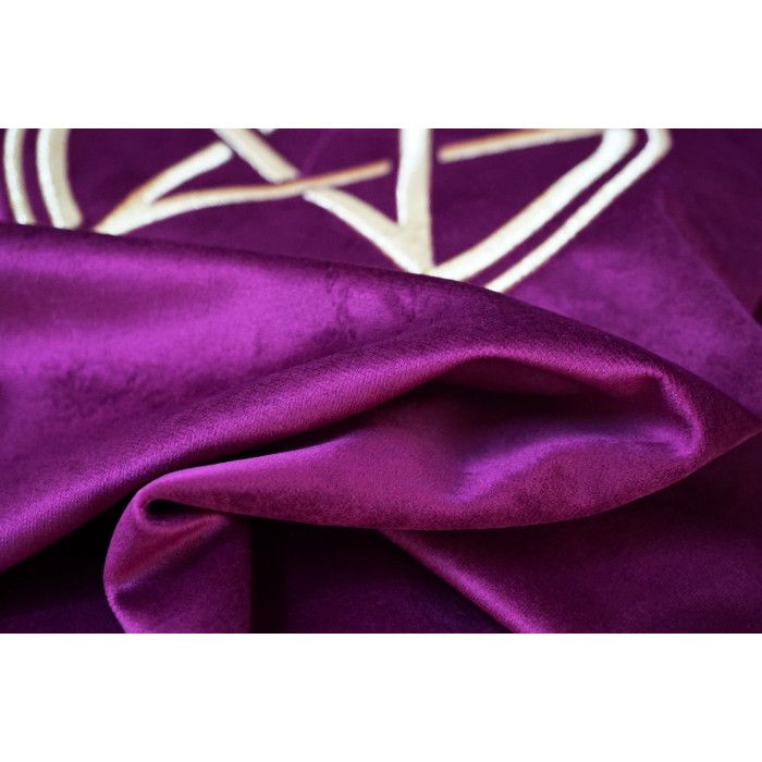 Скатертина для ворожіння оксамит Пентакль бордова вишивка