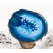 Зріз Агата із золотою облямівкою 8 - 10 см. синій