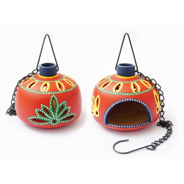 Світильник під свічку підвісний теракотовий червоний KB-9C