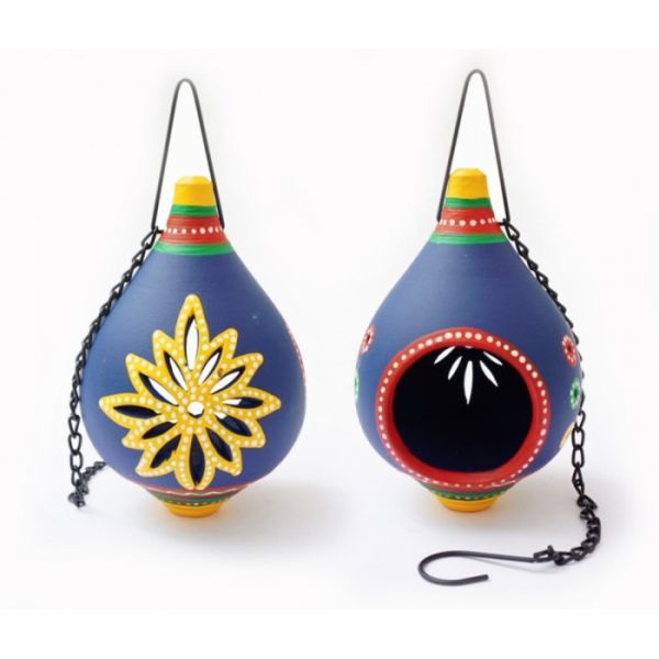 Світильник під свічку підвісний теракотовий синій KB-12A