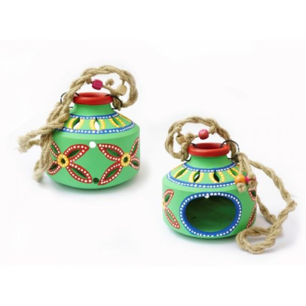 Світильник під свічку підвісний теракотовий зелений KB-37D