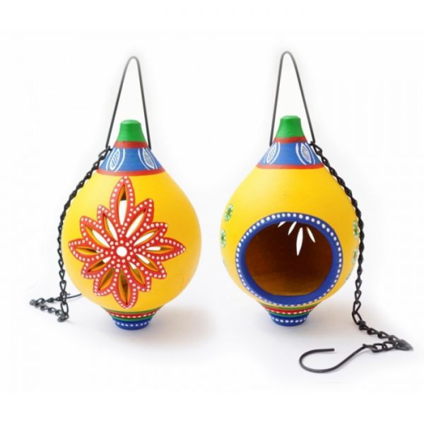 Світильник під свічку підвісний теракотовий жовтий KB-12B