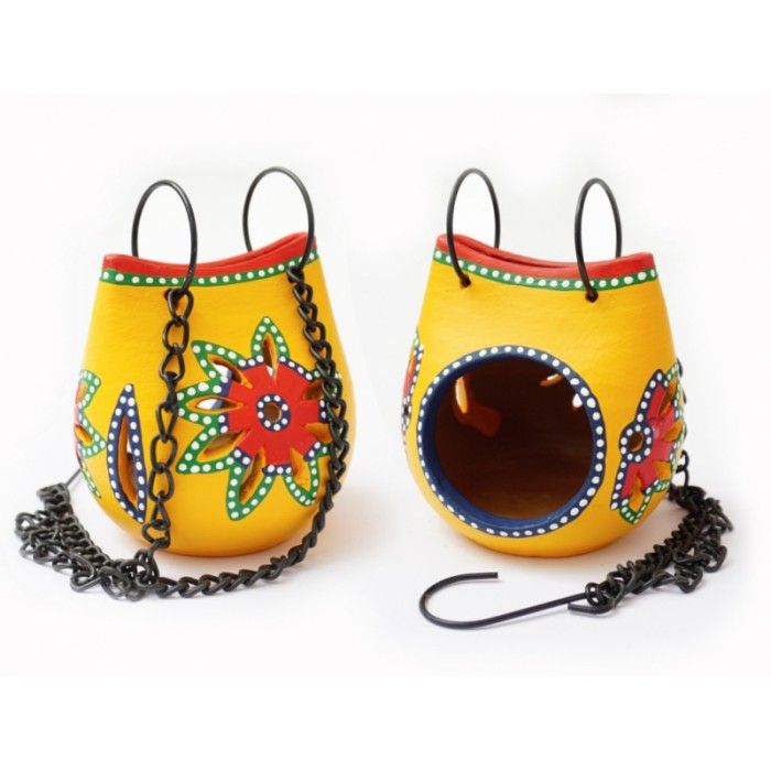 Світильник під свічку підвісний теракотовий жовтий KB-14B