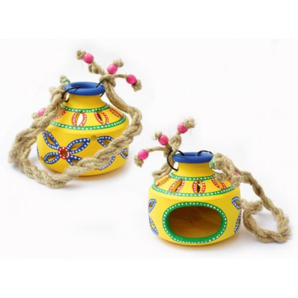 Світильник під свічку підвісний теракотовий жовтий KB-37C