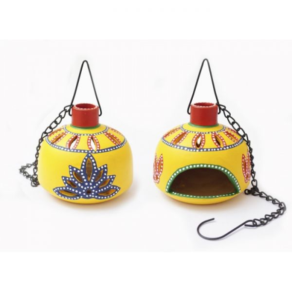 Світильник під свічку підвісний теракотовий жовтий KB-9A