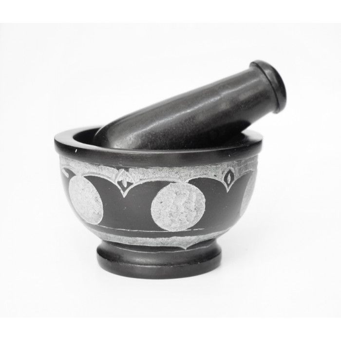 Ступка із чорного мармуру №903