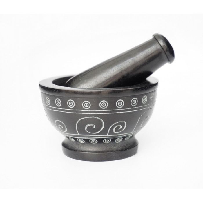 Ступка із чорного мармуру №911
