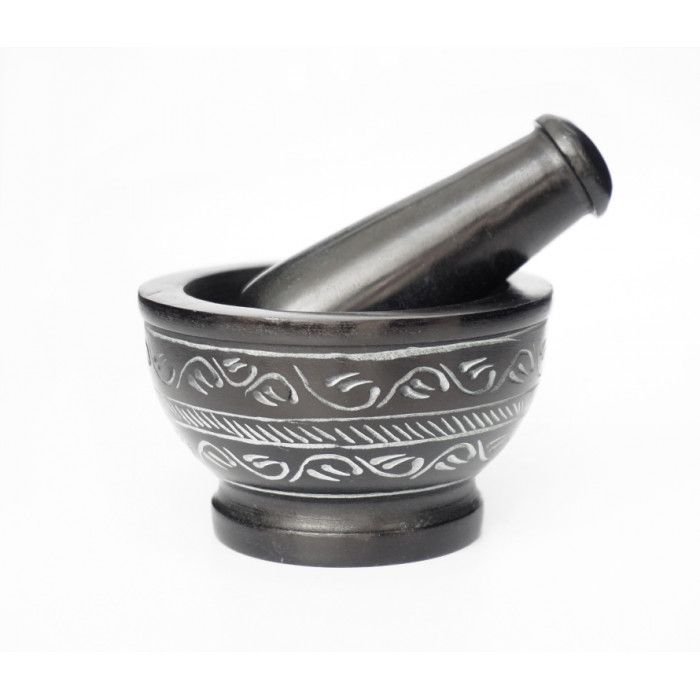 Ступка із чорного мармуру №912