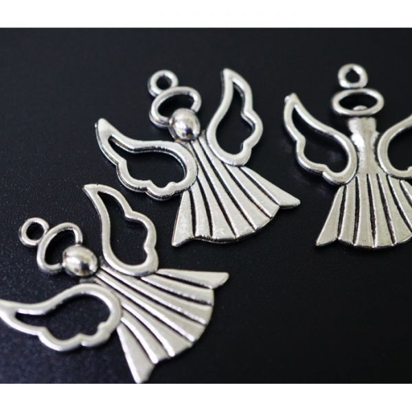 Амулет в кошелёк Ангел под серебро 10 штук