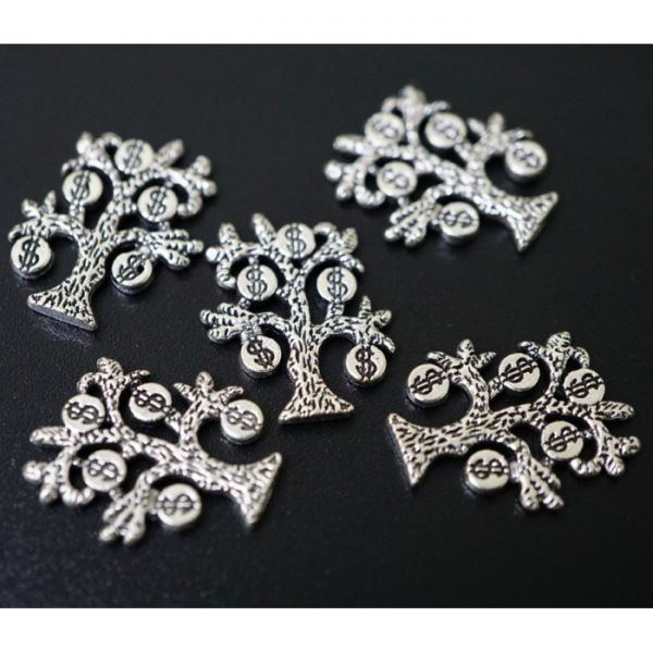 Амулет в кошелёк Денежное Дерево под серебро 10 штук