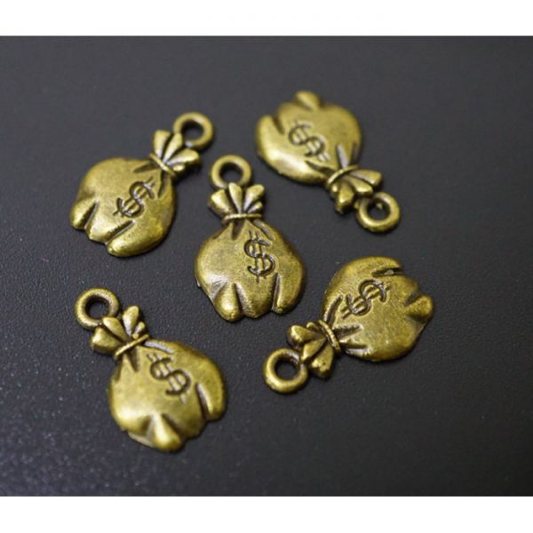 Амулет в кошелёк Денежный мешок под бронзу 10 штук