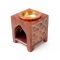 Аромалампа кам'яна квадратна різьблена помаранчева NO.-288