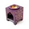Аромалампа каменная квадратная резная сиреневая NO.-283