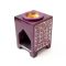 Аромалампа каменная квадратная с рисунком сиреневая NO.-248