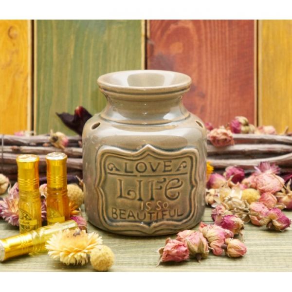 Аромалампа керамічна "Love\Home" Оливкова