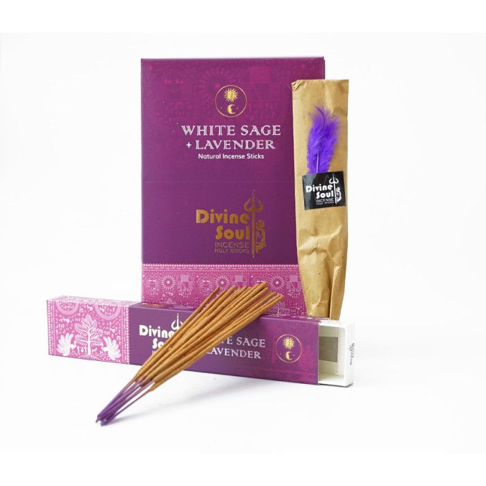 Аромапалички Біла Шавлія та Лаванда DIVINE SOUL WHITE SAGE LAVENDER 15 грам