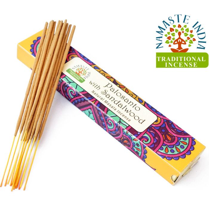 Аромапалочки Пало Санто + Сандаловое дерево NAMASTE INDIA PALO SANTO + SANDALWOOD 15 грамм