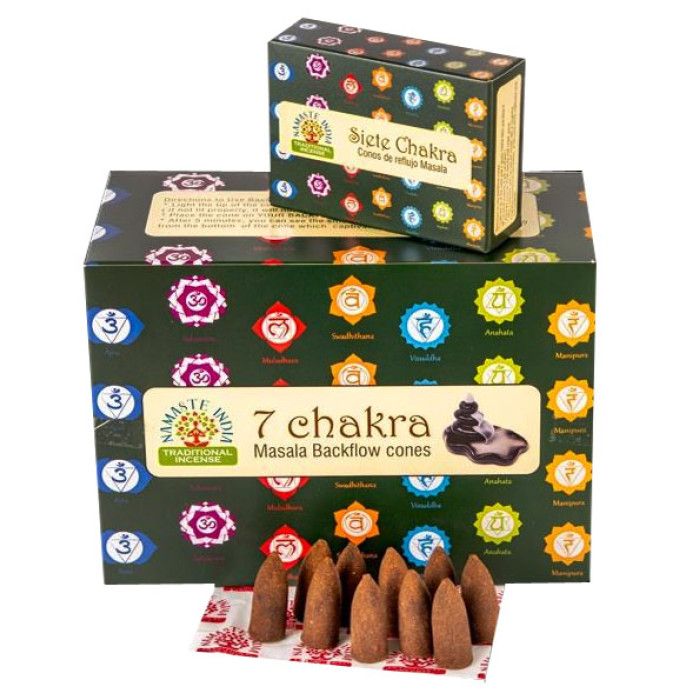 Ароматичні конуси Рідкий дим 7 Чакр NAMASTE INDIA 7 CHAKRA