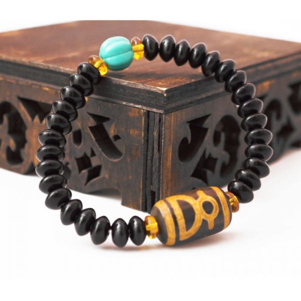 Браслет Дзі "Бог багатства" з агату