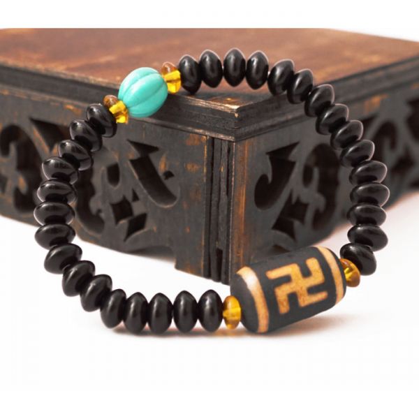 Браслет Дзі "Свастика" з агату