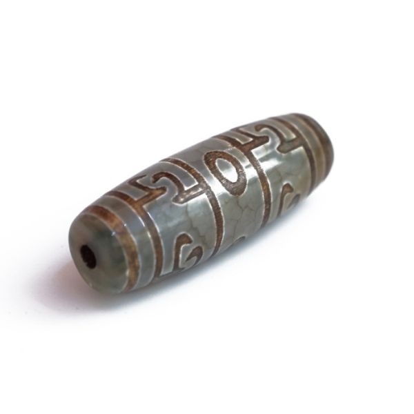 Намистина ДЗІ зелена Пурба