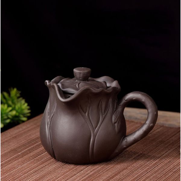 Чахай с крышкой "Бутон лотоса" чёрный 180 мл.