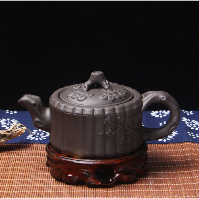 Чайник "Бамбуковый цветок" глиняний Чорний 120 мл.