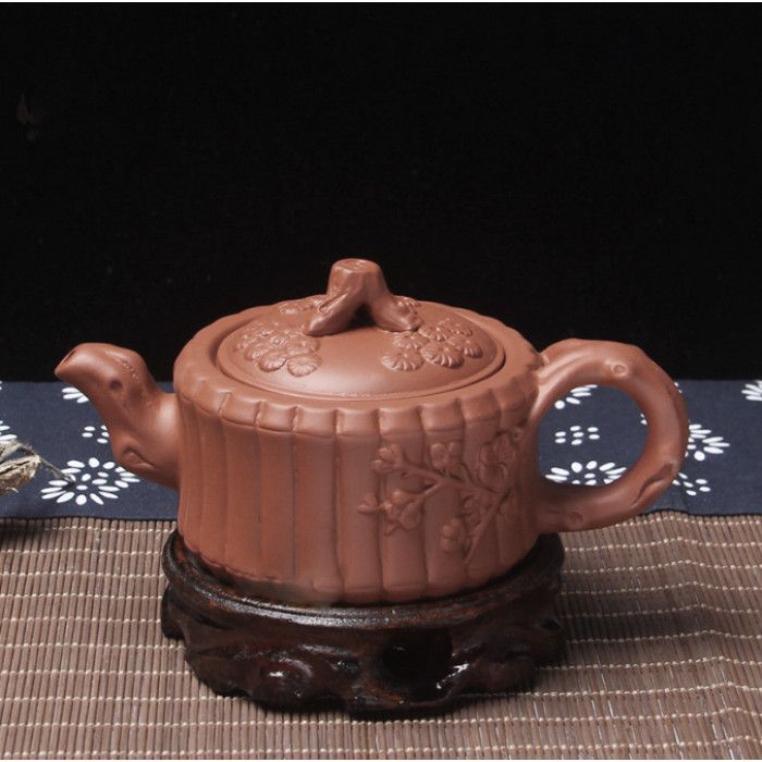 Чайник "Бамбуковый цветок" глиняный Красный 120 мл.