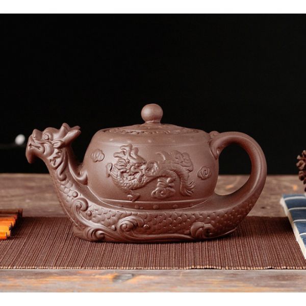 Чайник "Дракона човен" глиняний коричневий 400 мл.