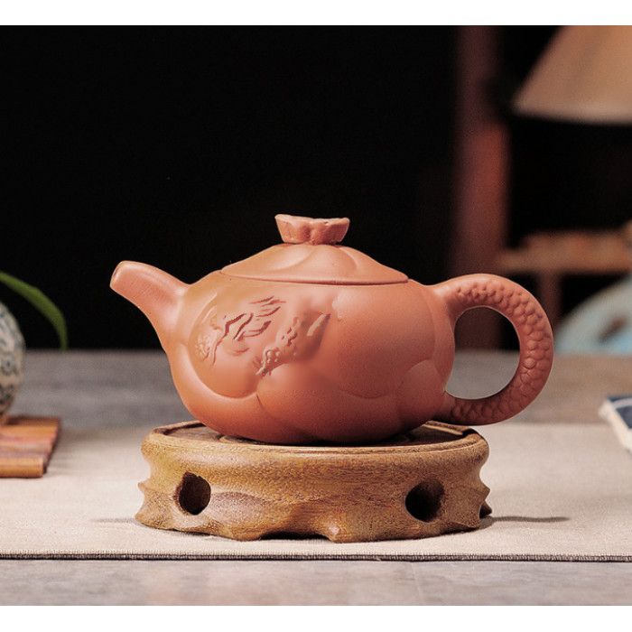 Чайник "Маленький дракон Юаньбао" глиняный Красный 130 мл.
