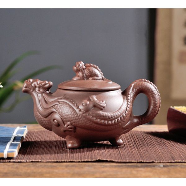Чайник "Парячий Дракон" коричневий глиняний 300 мл.