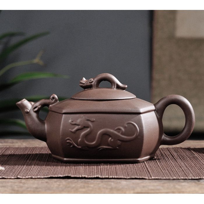 Чайник "Річковий Дракон" коричневий глиняний 350 мл.