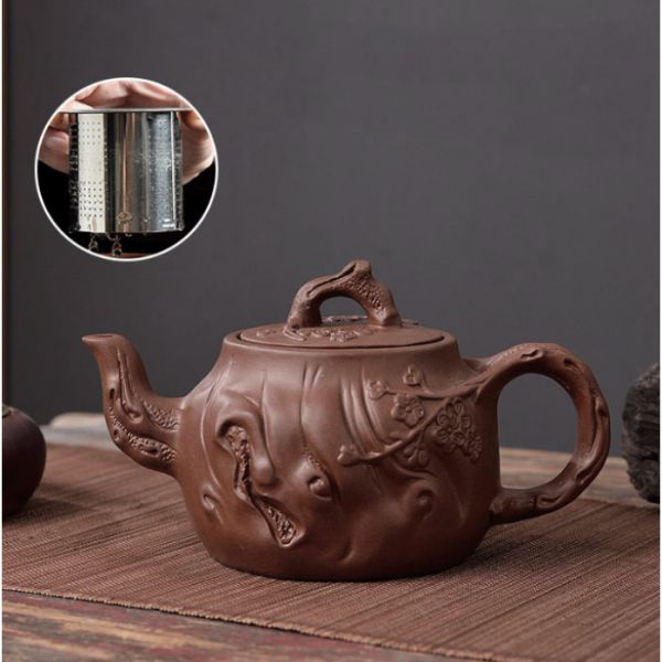 Чайник із ситечком "Весняна слива" коричневий 500 мл.