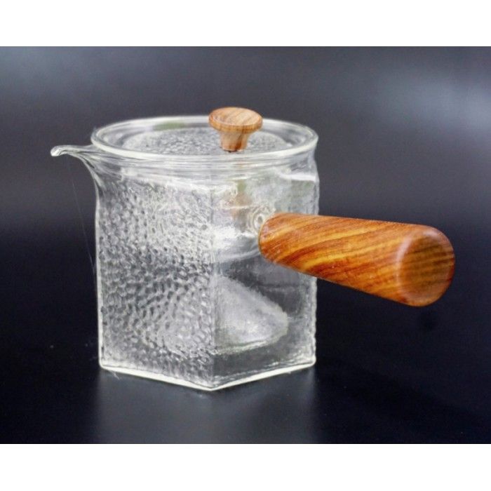 Чайник со стеклянным ситом + деревянная ручка (500 мл) термостекло