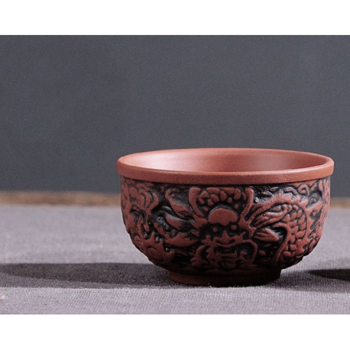 Чашка Чабей "Античний Дракон" глиняна червона 50 мл.