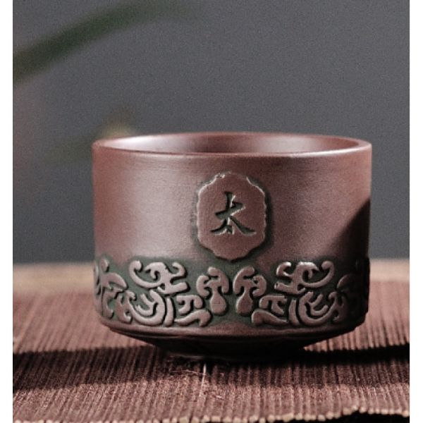 Чашка Чабэй Багуа глиняная коричневая 80 мл.