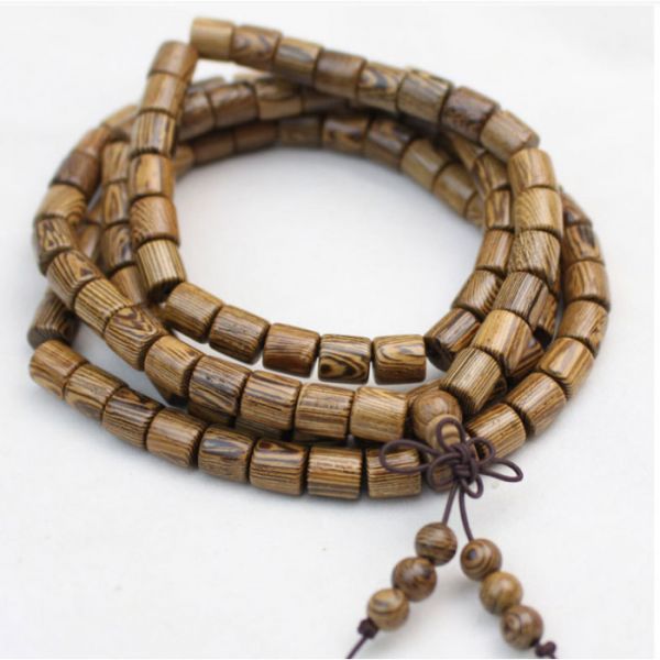 Чотки 108 бусин 8 мм бочонки з дерева Венге