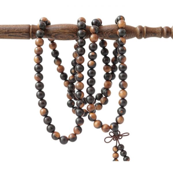 Чотки 108 намистин 8 мм Чорне дерево Інь Ян