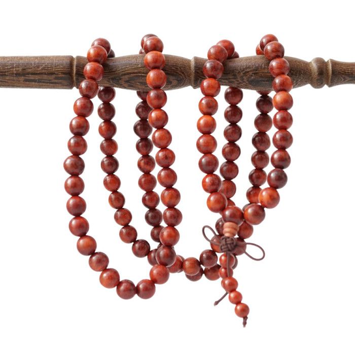 Чотки 108 намистин 8 мм Червоний Сандал