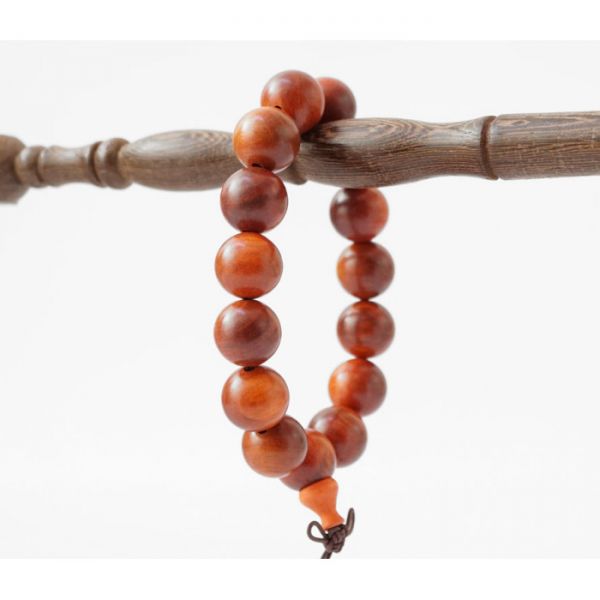 Чотки 15 намистин 15 мм Червоний Палісандр