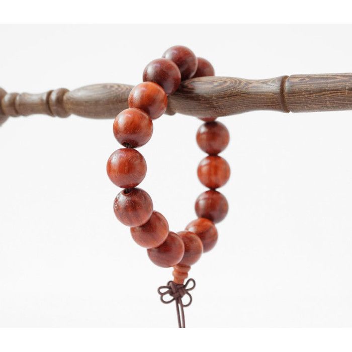 Чотки 15 намистин 15 мм Червоний сандал