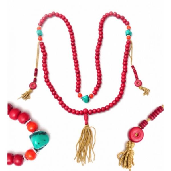 Чотки з кістки 10 мм. 108 бусин бордові