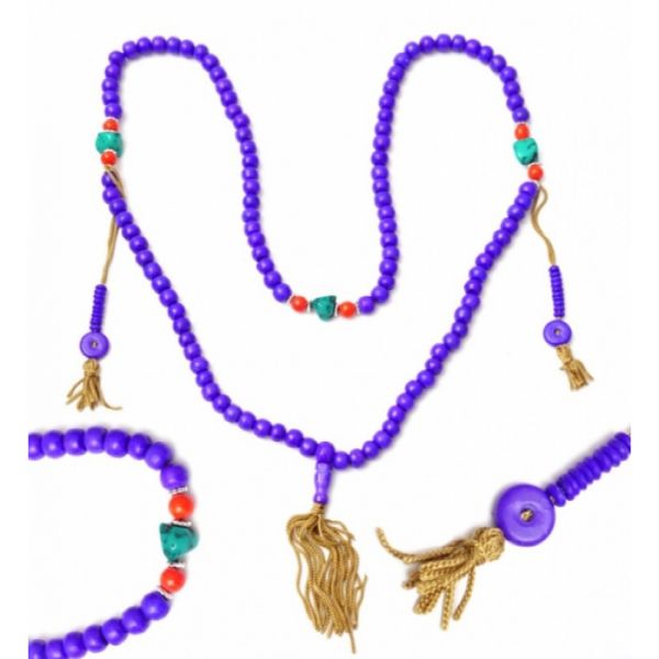 Чотки з кістки 10 мм. 108 бусин індиго